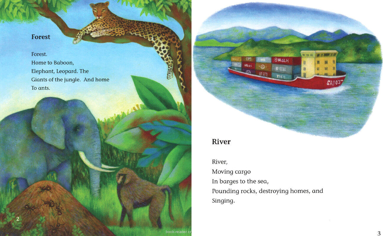 Mighty Mountains Swirling Seas绘本故事第3页