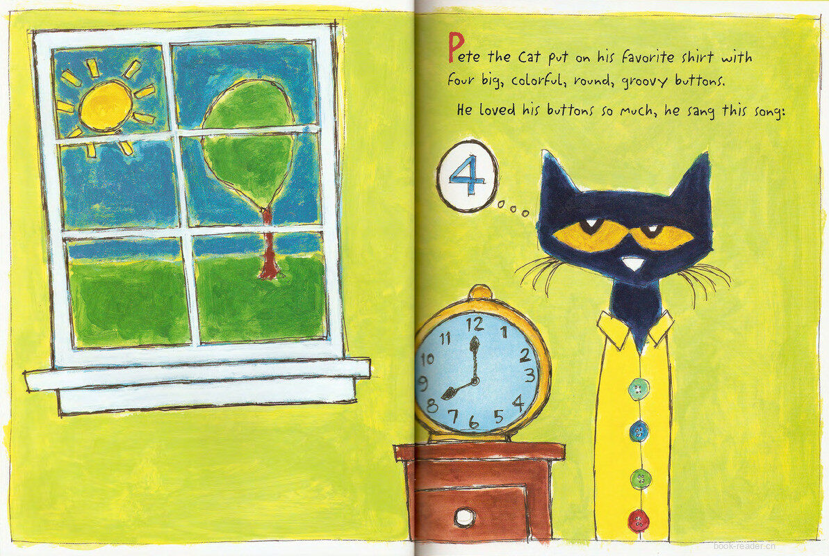 Pete the Cat and his four groovy buttons绘本故事第3页
