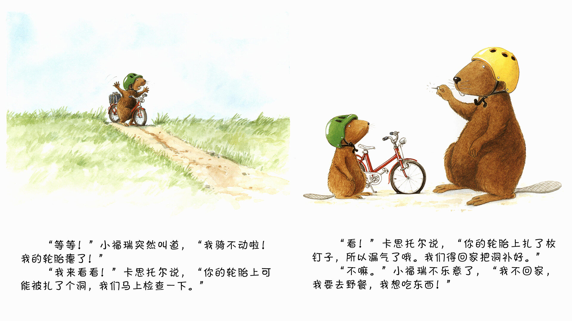 小海狸补轮胎绘本故事第5页