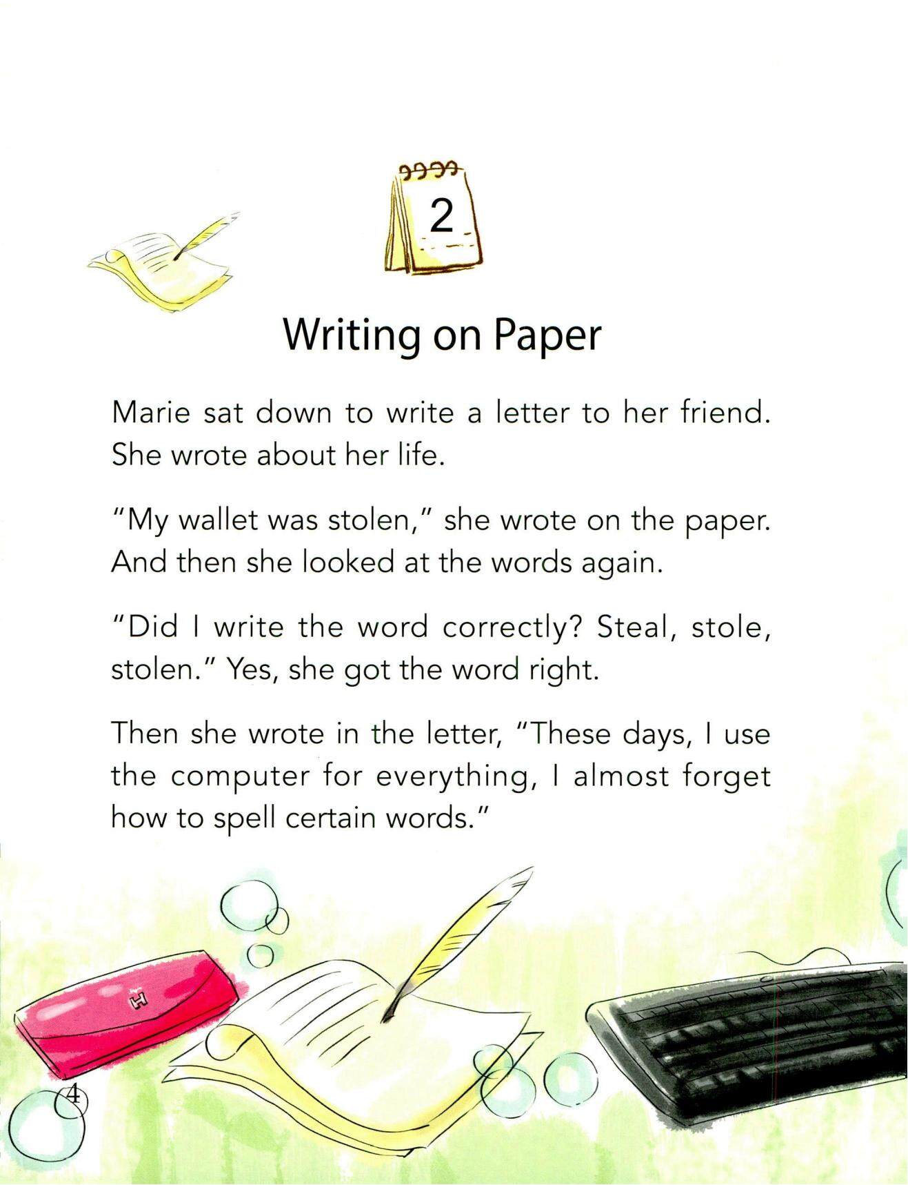 Writing on Paper绘本故事第2页