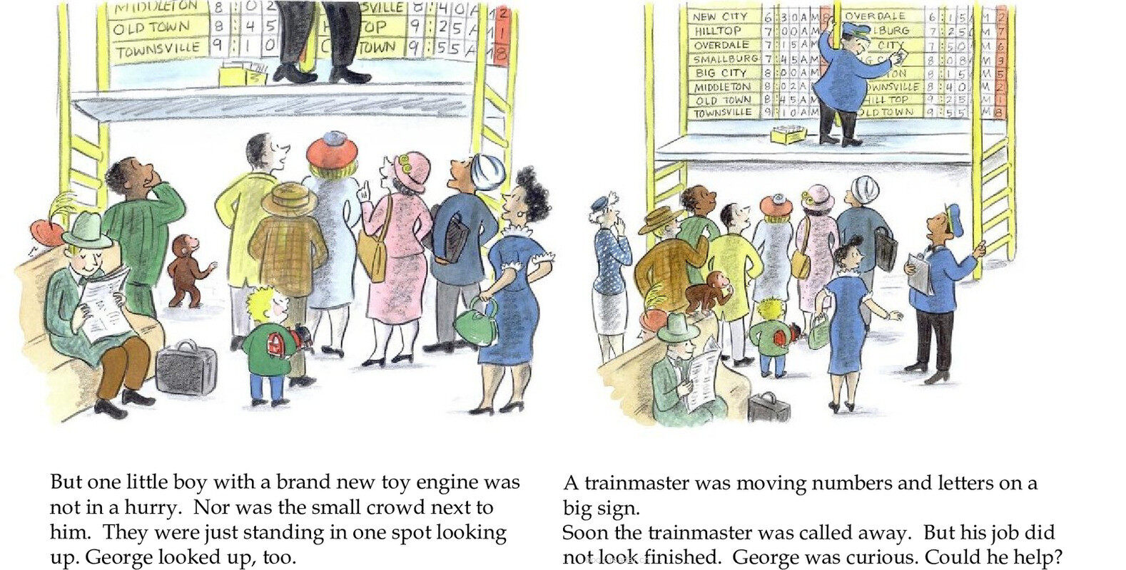 Curious George Takes a Train绘本故事第5页