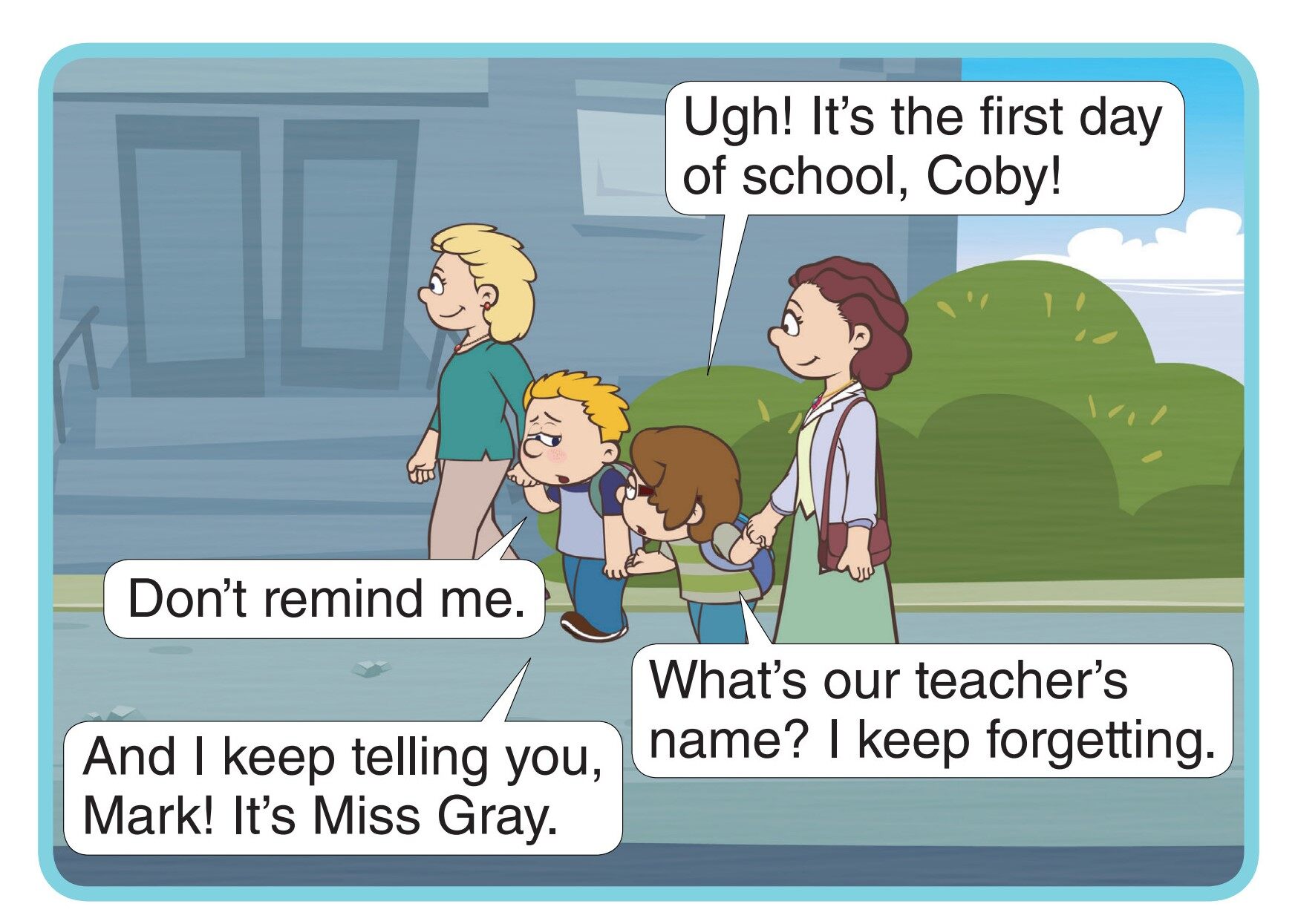 The First Day of School绘本故事第5页