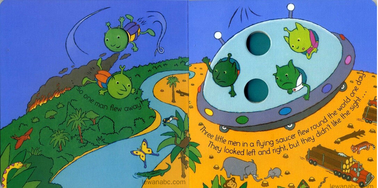 (4周)Five Little Men in a Flying Saucer绘本故事第5页
