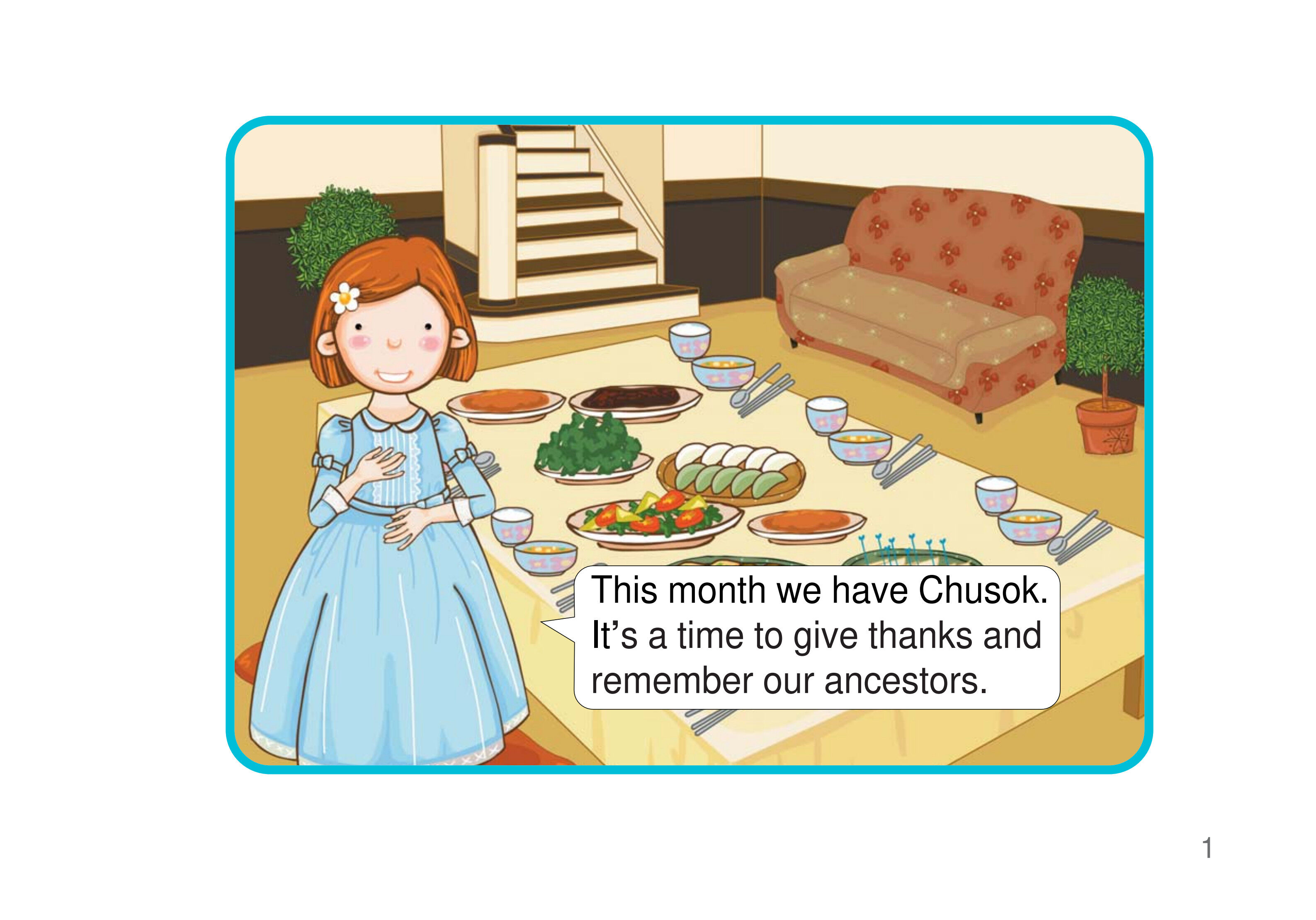Chusok, A Day to Give Thanks绘本故事第2页