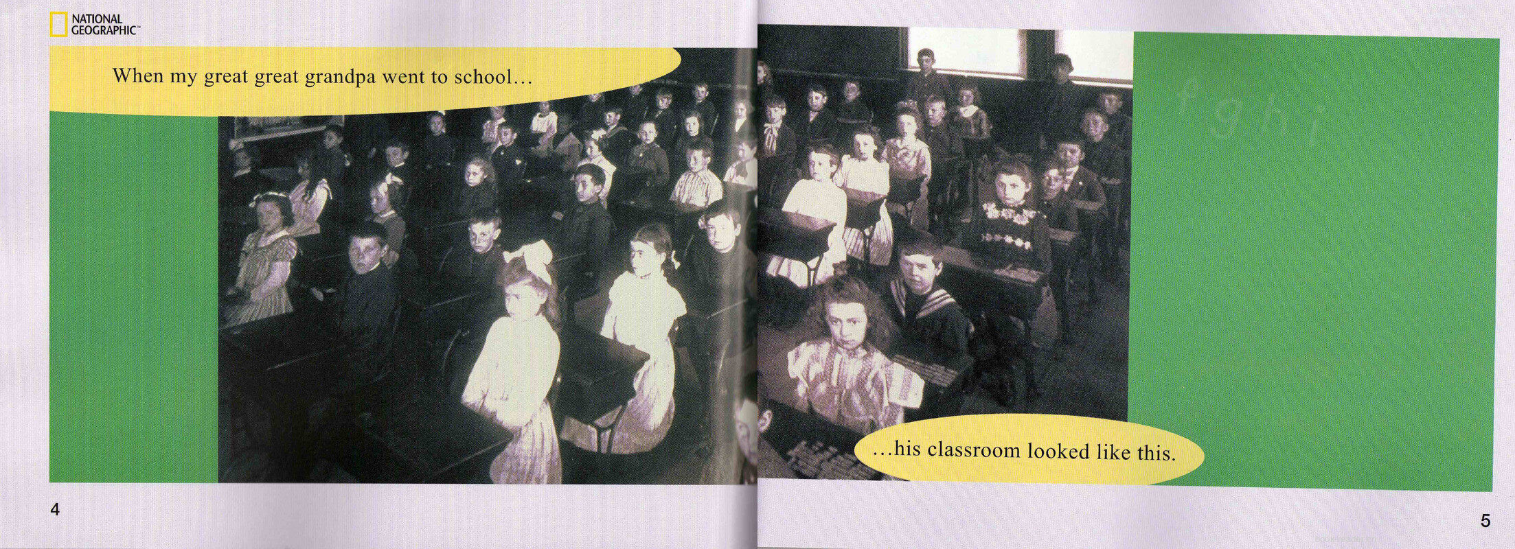 School Today and Long Ago绘本故事第4页