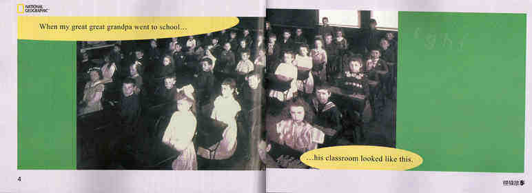 School Today and Long Ago绘本故事第4页
