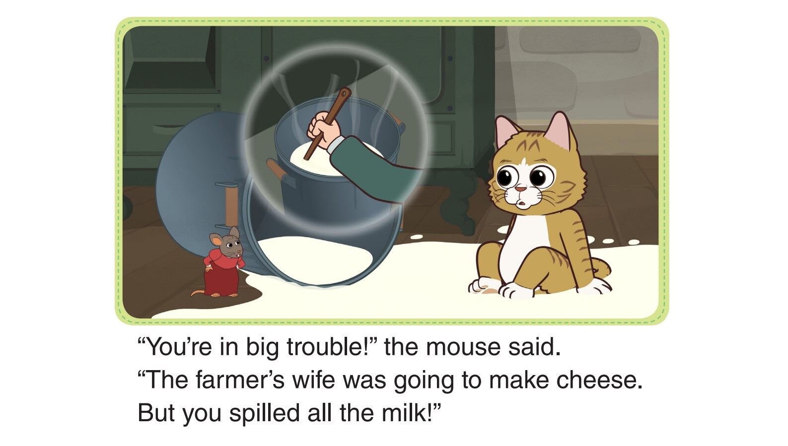 Tom Kitten Drinks Milk -Milk Spills绘本故事第5页