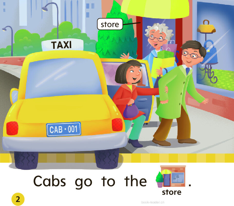 GK ELL U03W3 Going by Cab绘本故事第3页