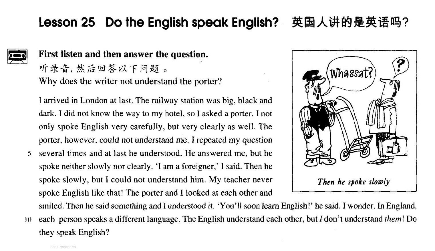 25 Do the English speak English?绘本故事第2页