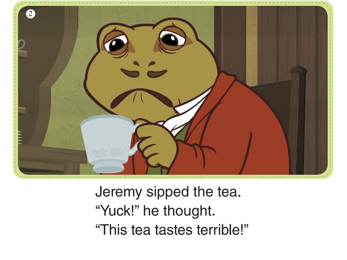 Jeremy Fisher Gets Sick 2-Tea and Cake绘本故事第4页