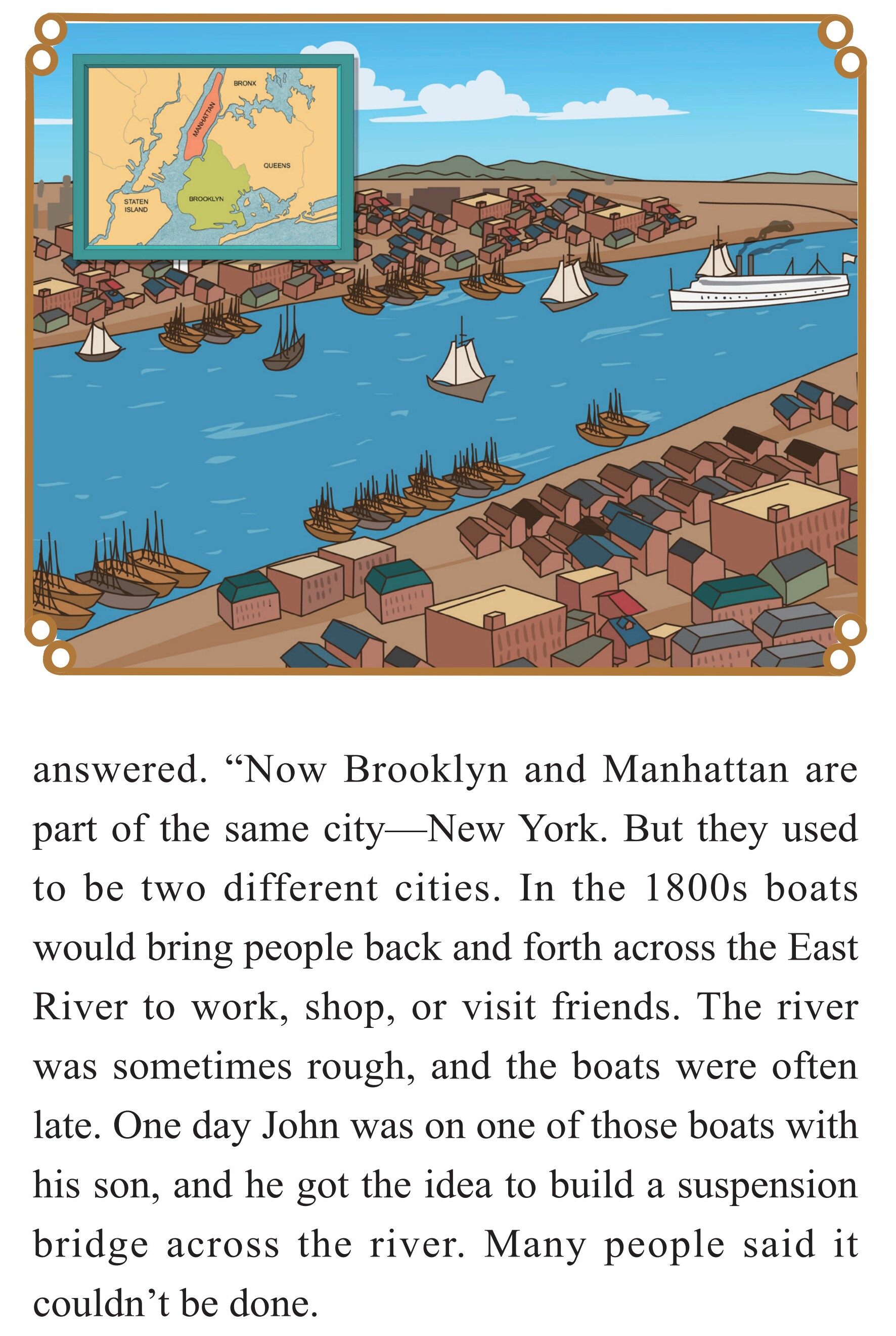 Brooklyn Bridge：An American Landmark绘本故事第4页