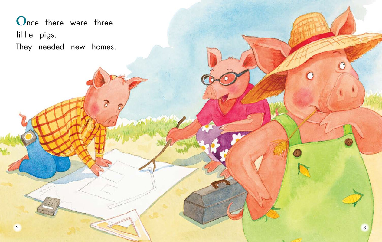 The Three Little Pigs And The Big Bad Wolf绘本故事第2页