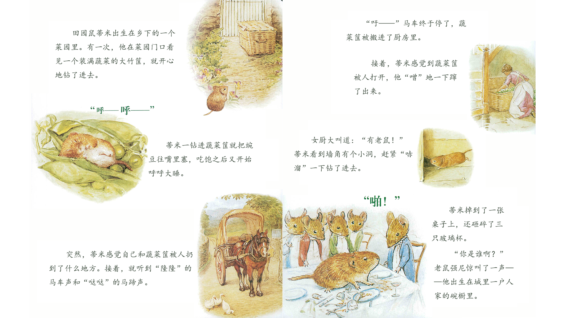 田园鼠和城市鼠绘本故事第4页