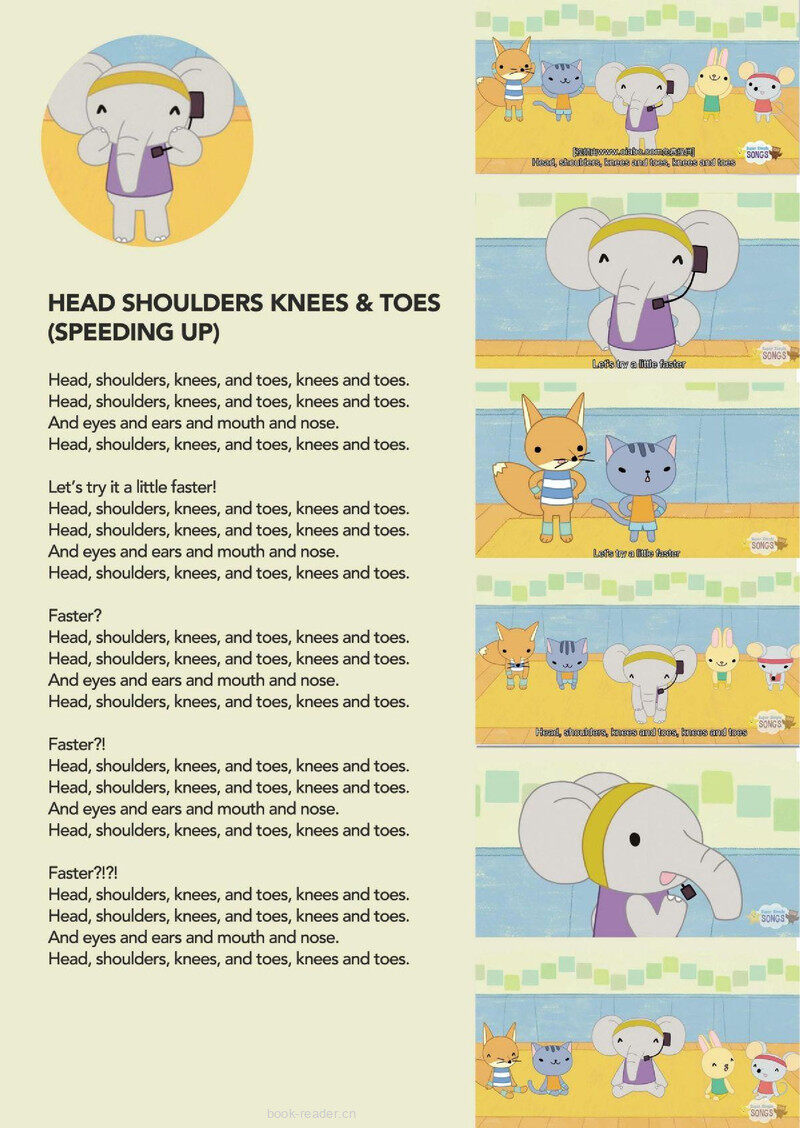 Head Shoulders Knees & Toes (Speeding Up)绘本故事第2页