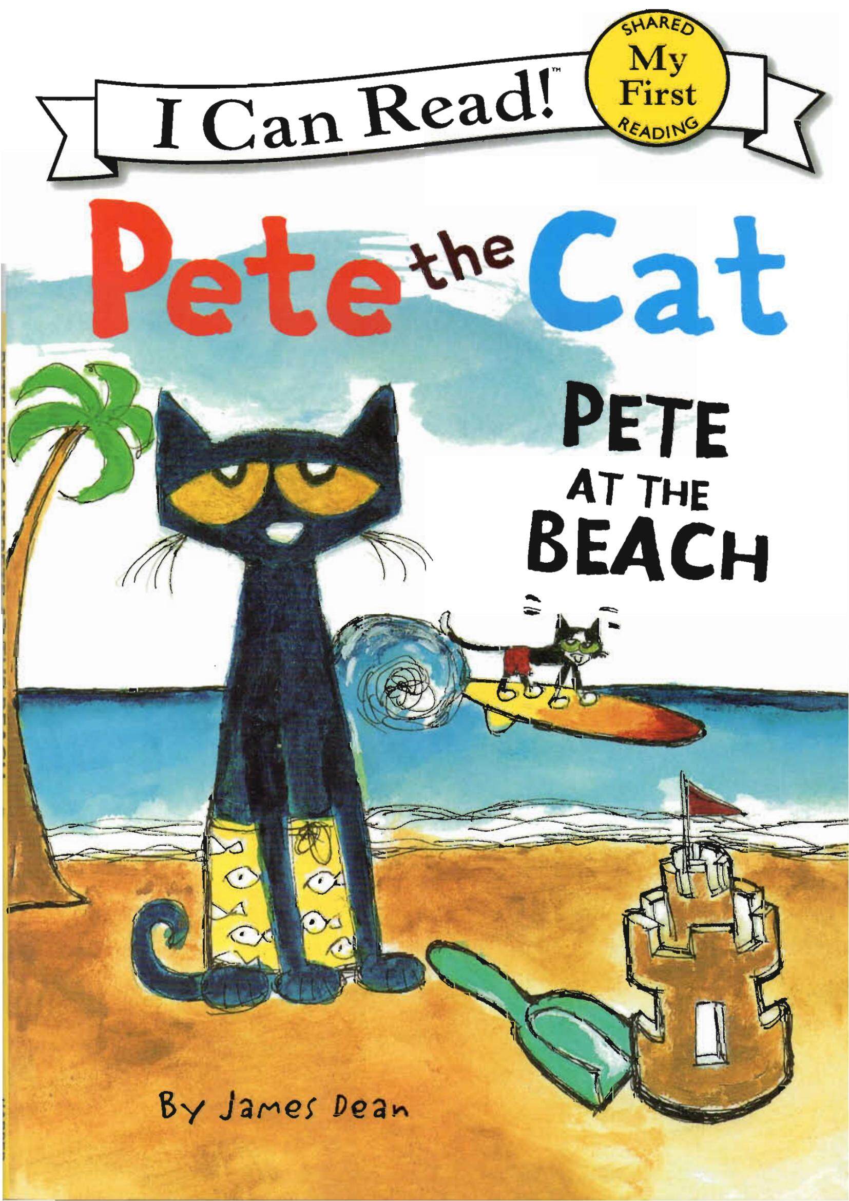 Pete the Cat Pete at the Beach绘本故事第2页