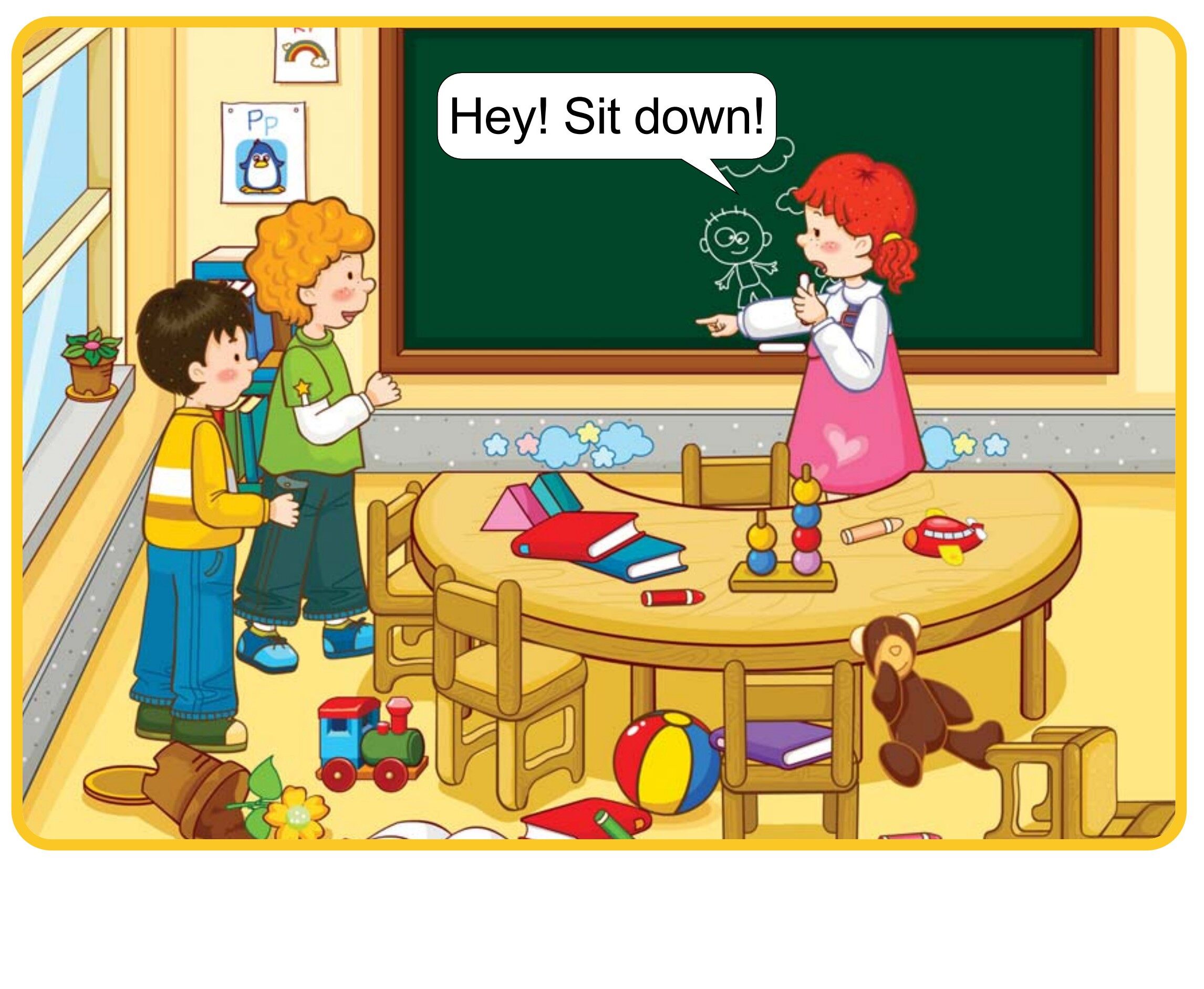 Sit Down!绘本故事第2页