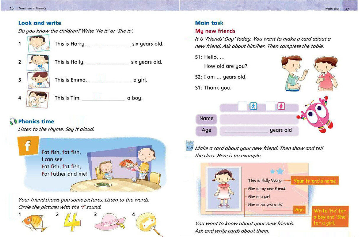 1A Unit 2 My new friends绘本故事第5页