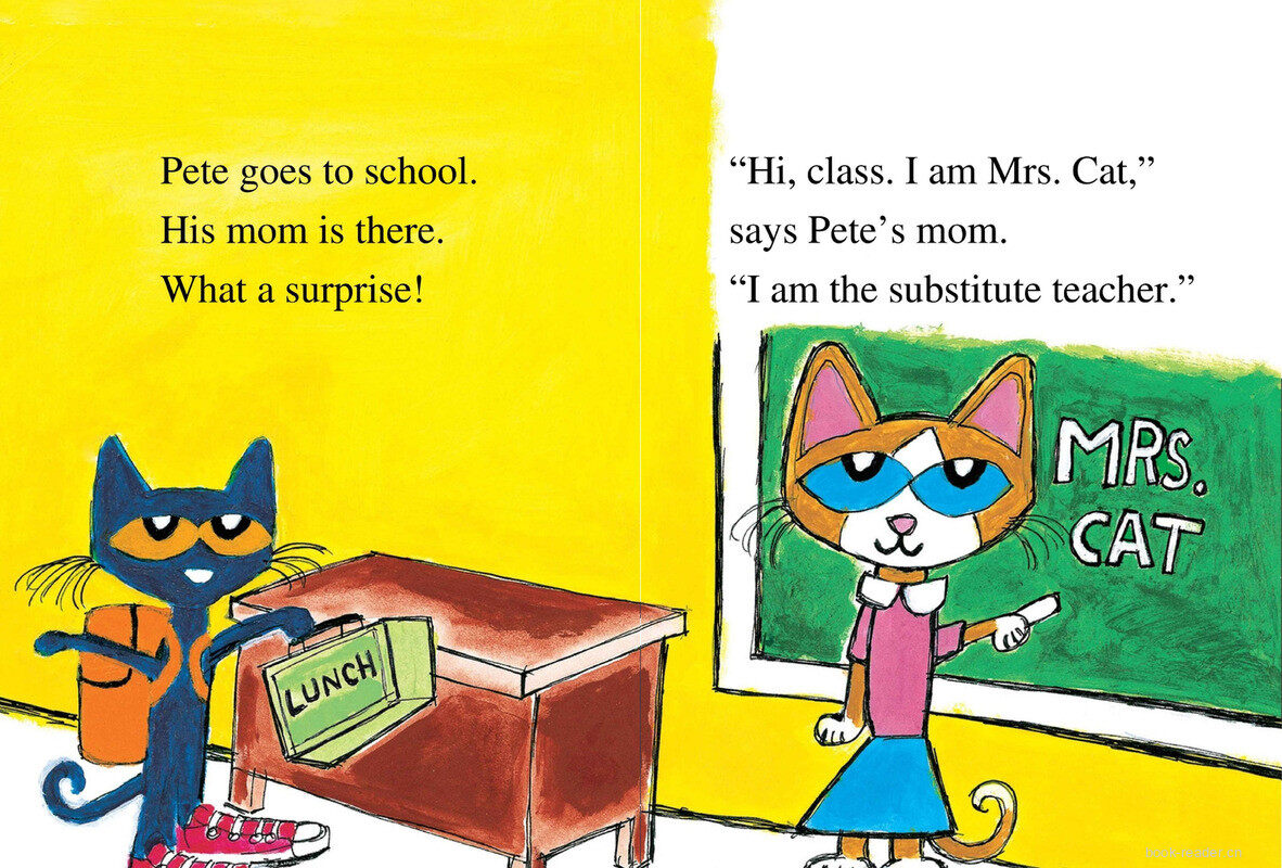 Pete the Cat and the Surprise Teacher绘本故事第4页