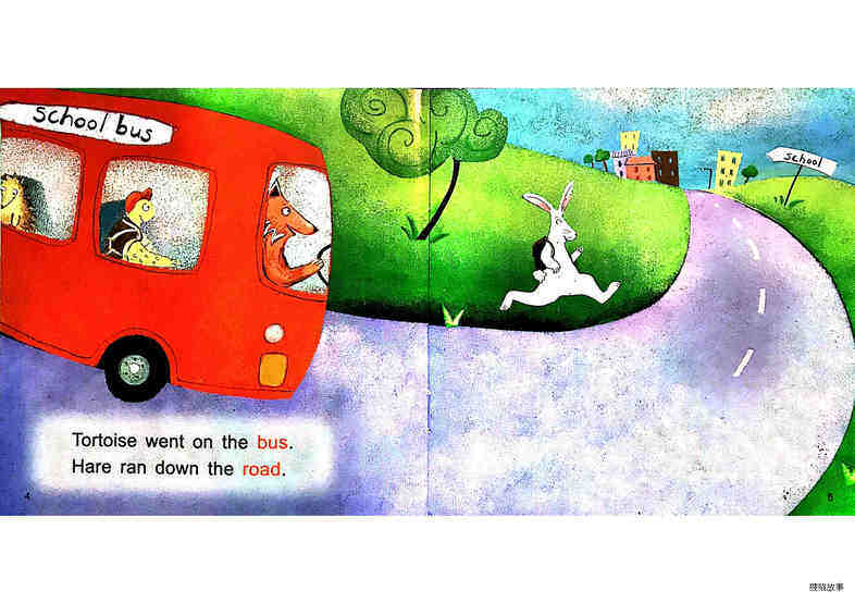 Hare and Tortoise go to school绘本故事第4页