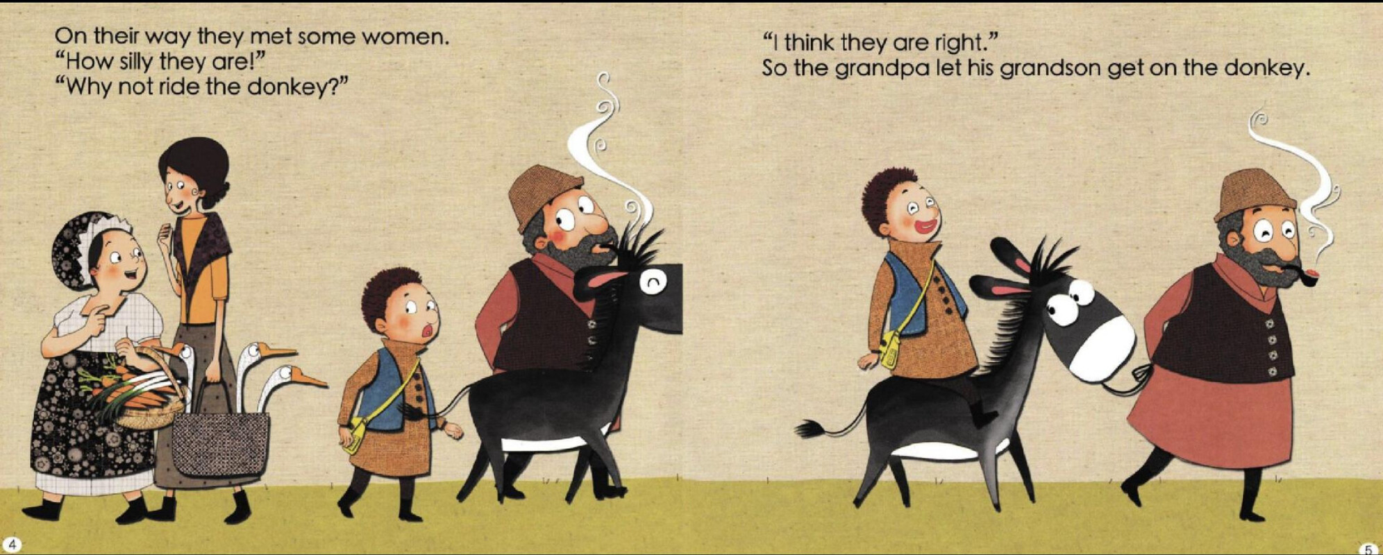 Grandpa,Grandson and Donkey绘本故事第4页