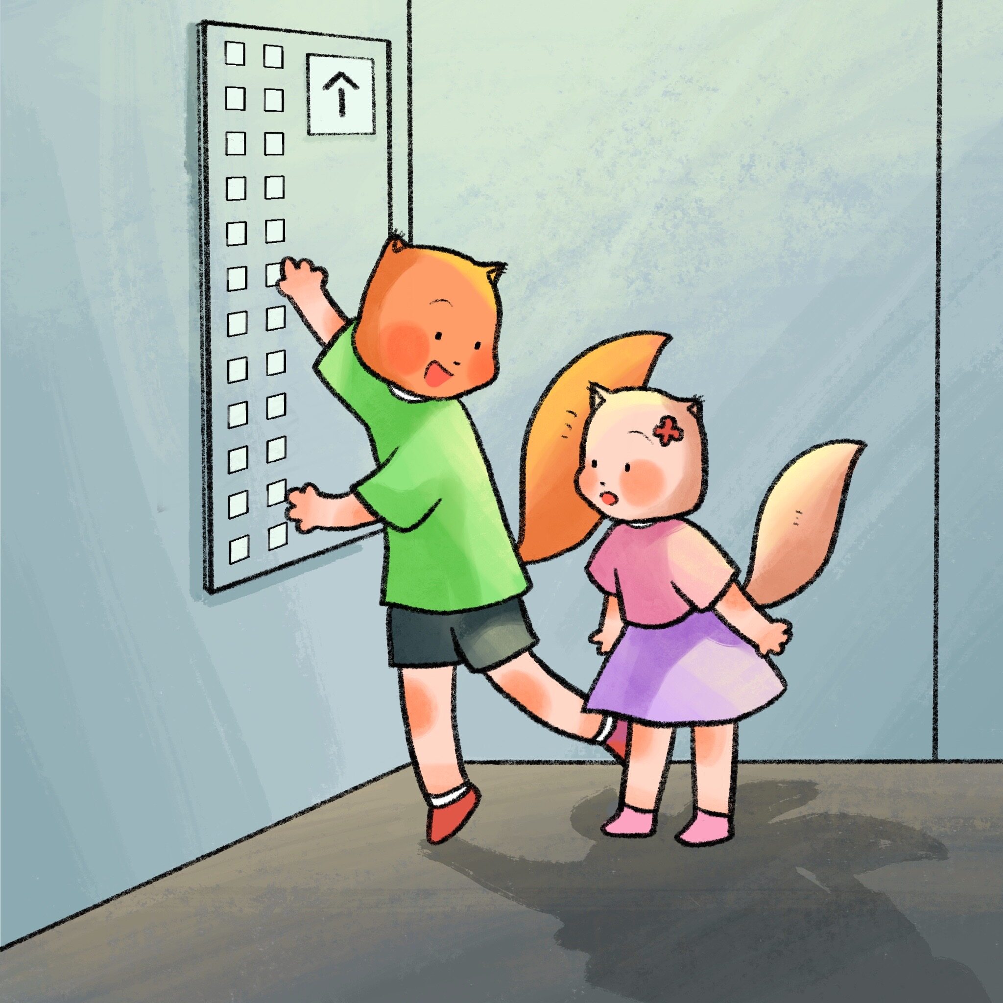 乘电梯，不打闹绘本故事第5页