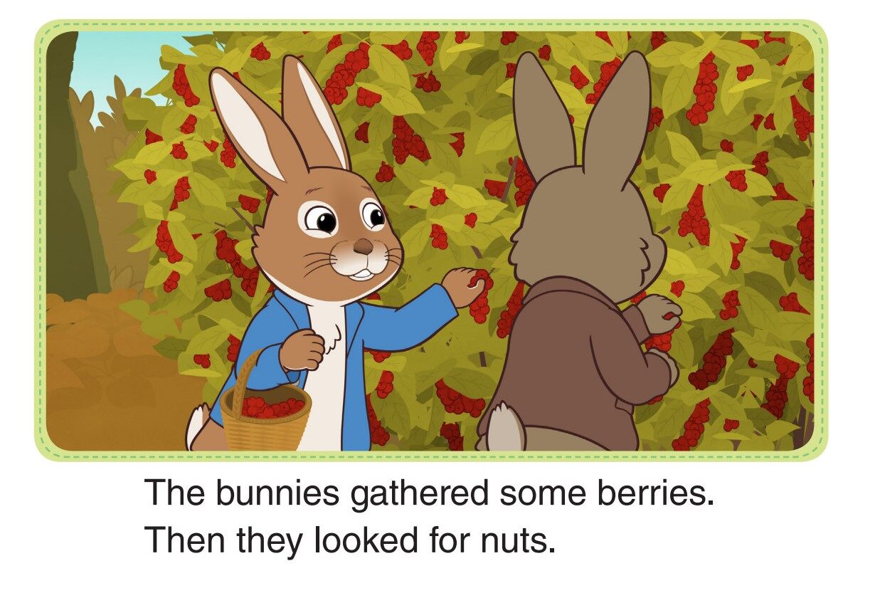 Peter and Benjamin Have a Feast 1_Gathering Nuts绘本故事第5页