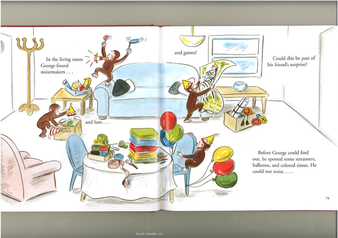 Curious George and the Birthday Surprise绘本故事第5页