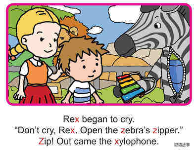 'X', 'Z' words -  Rex at the Zoo绘本故事第3页