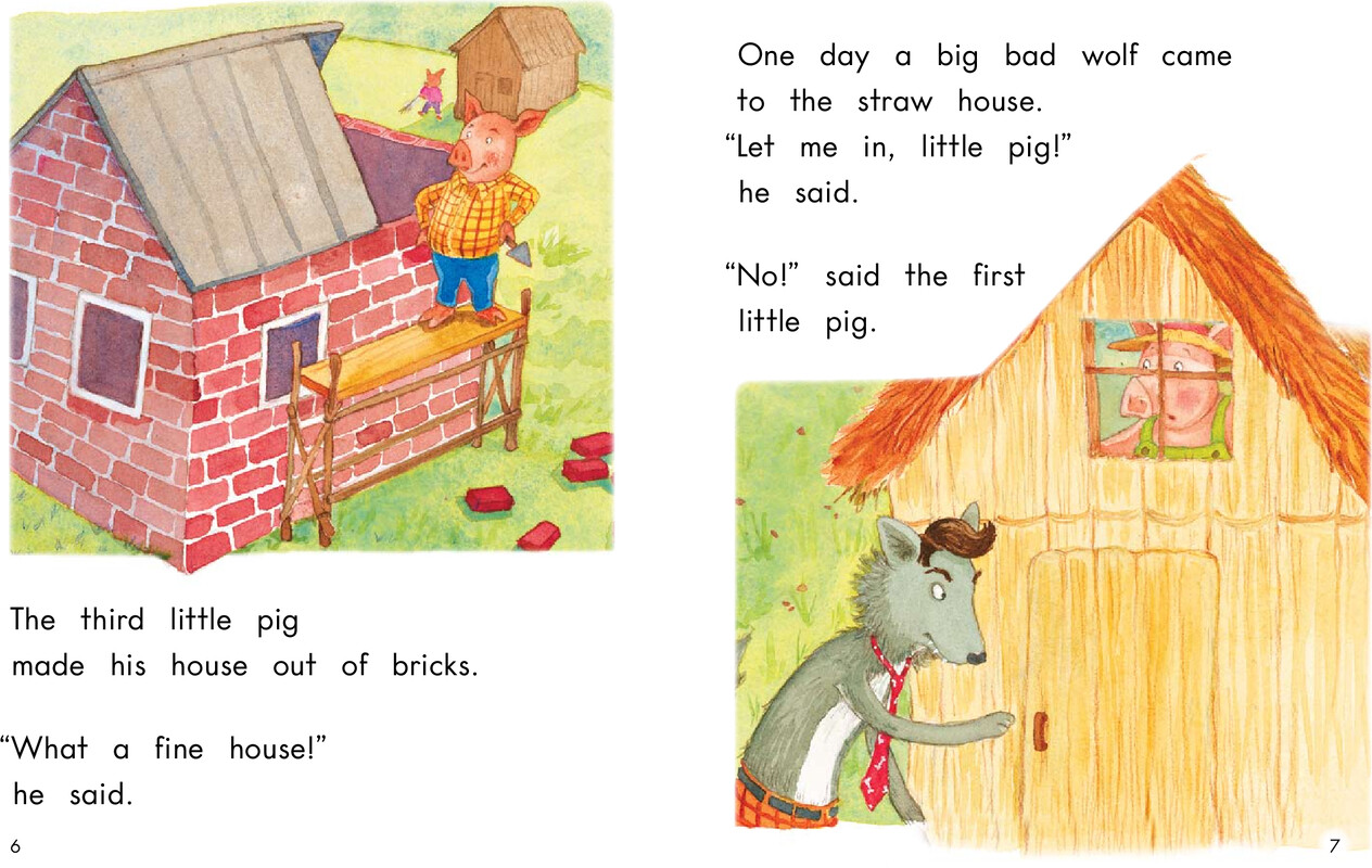 The Three Little Pigs And The Big Bad Wolf绘本故事第4页