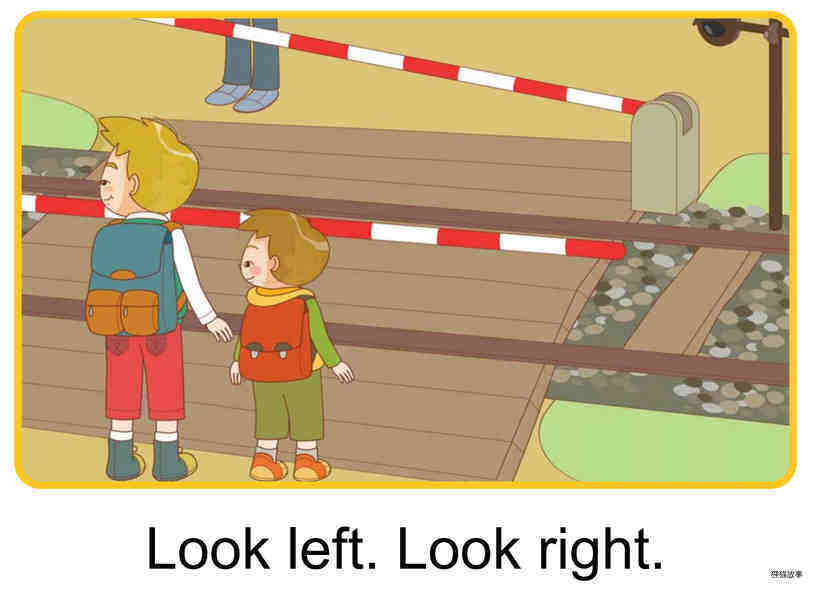 Look left. Look right绘本故事第4页