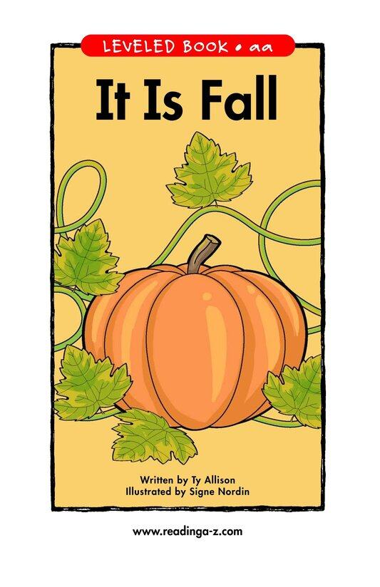 It Is Fall绘本故事第2页