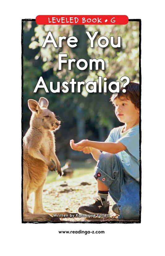 Are You From Australia绘本故事第2页