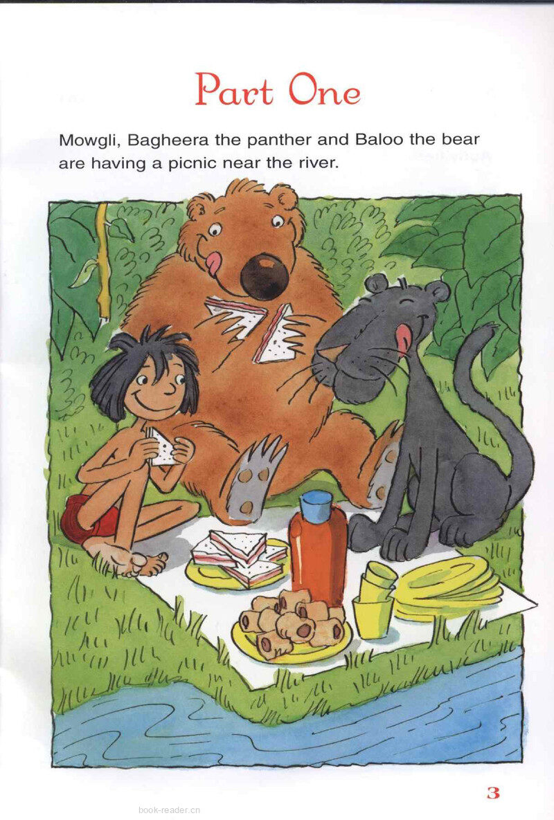Mowgli learns to swim绘本故事第4页