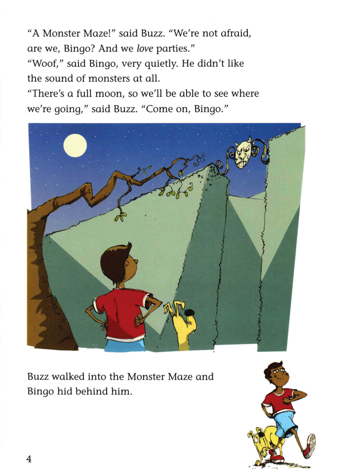 Buzz and Bingo in the Monster Maze绘本故事第4页