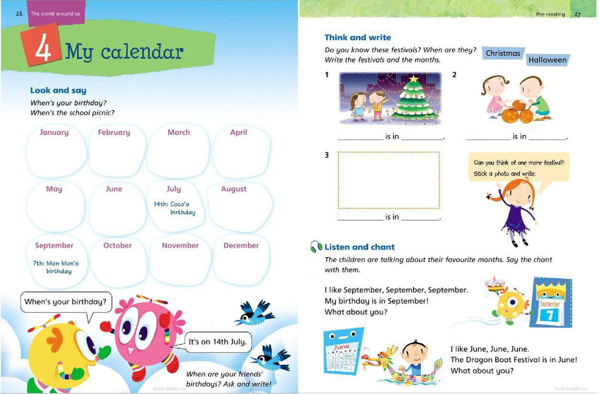3A Unit 4 My calendar绘本故事第2页