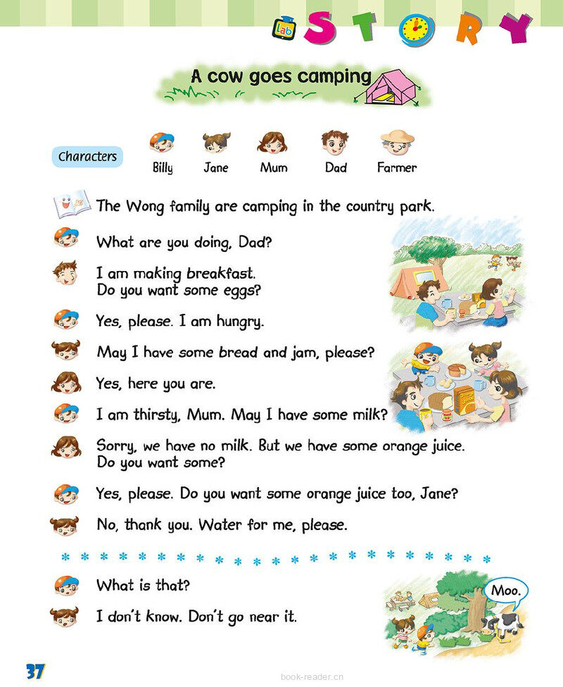 Story time A cow goes camping绘本故事第3页