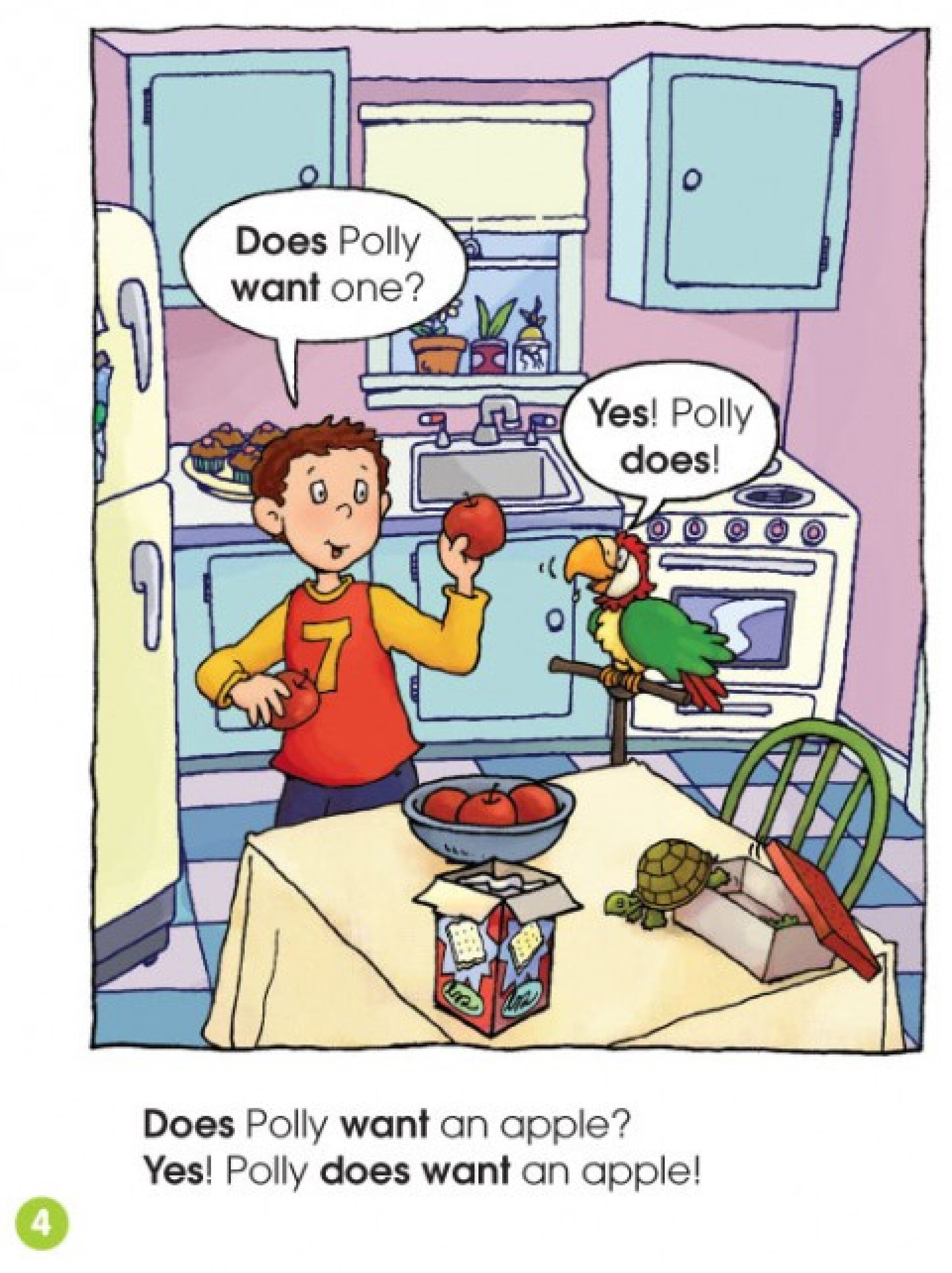 Does Polly Want a Cracker？绘本故事第4页