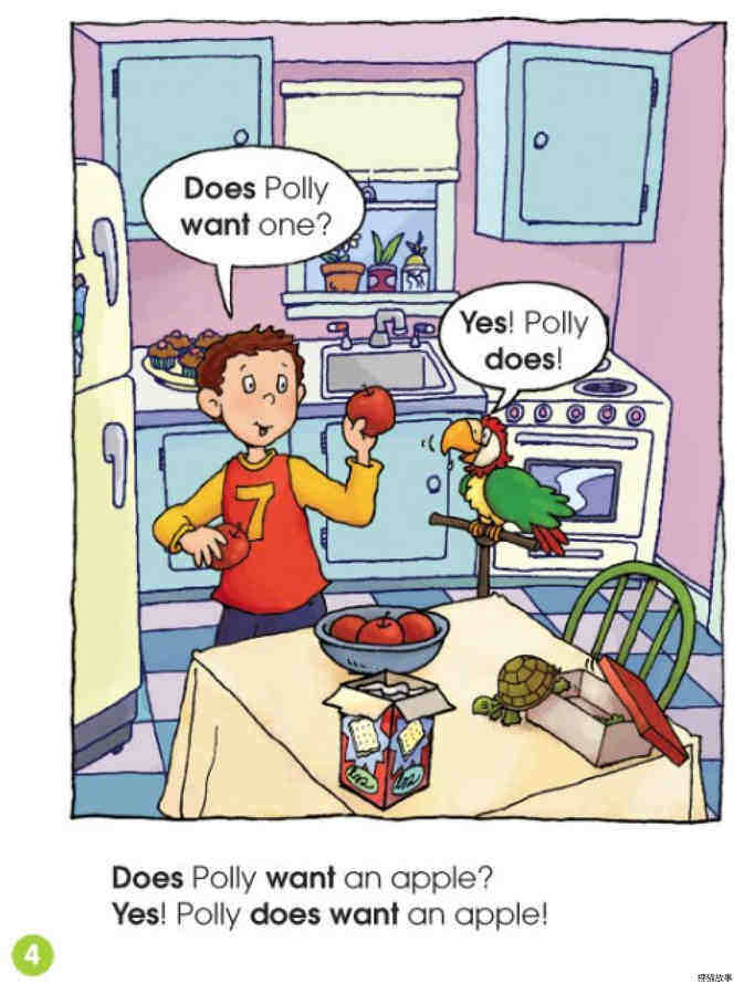 Does Polly Want a Cracker？绘本故事第4页