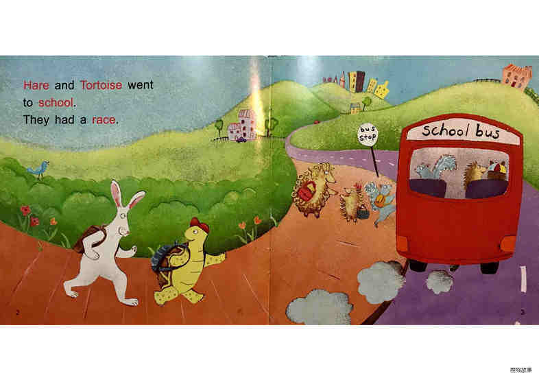 Hare and Tortoise go to school绘本故事第3页