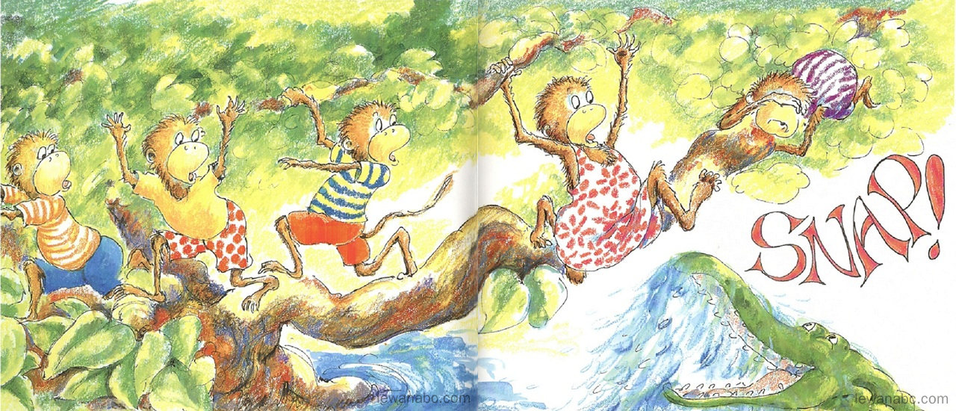 (14周)Five Little Monkeys Sitting in a Tree绘本故事第5页