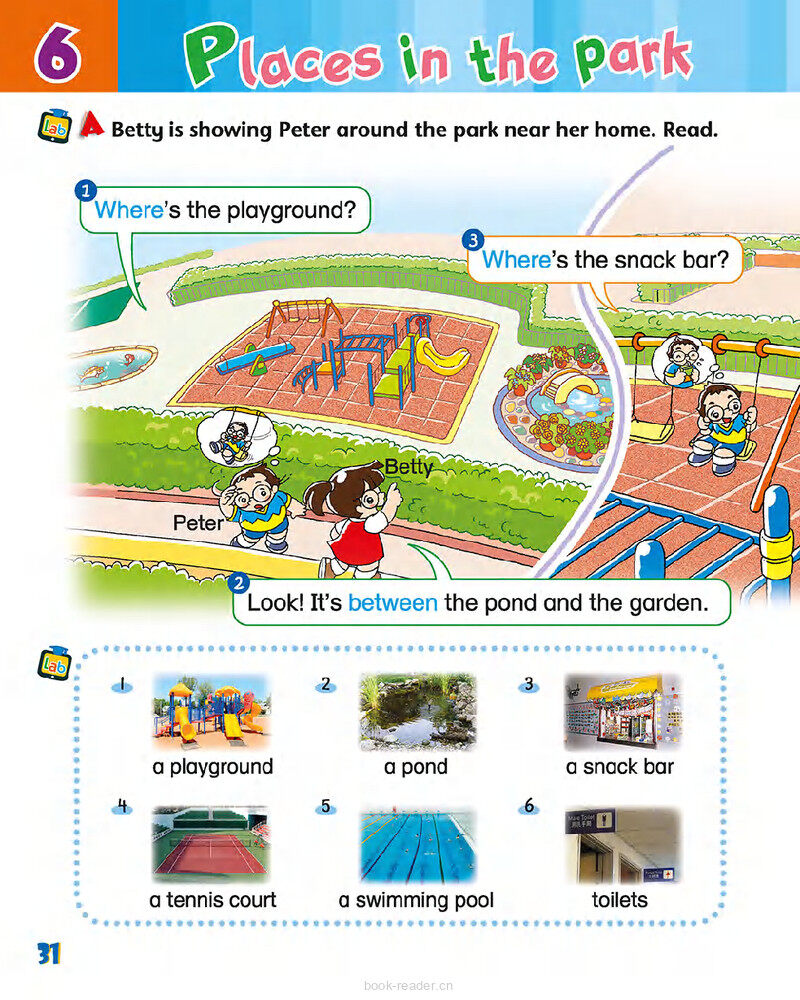 6 Places in the park绘本故事第3页