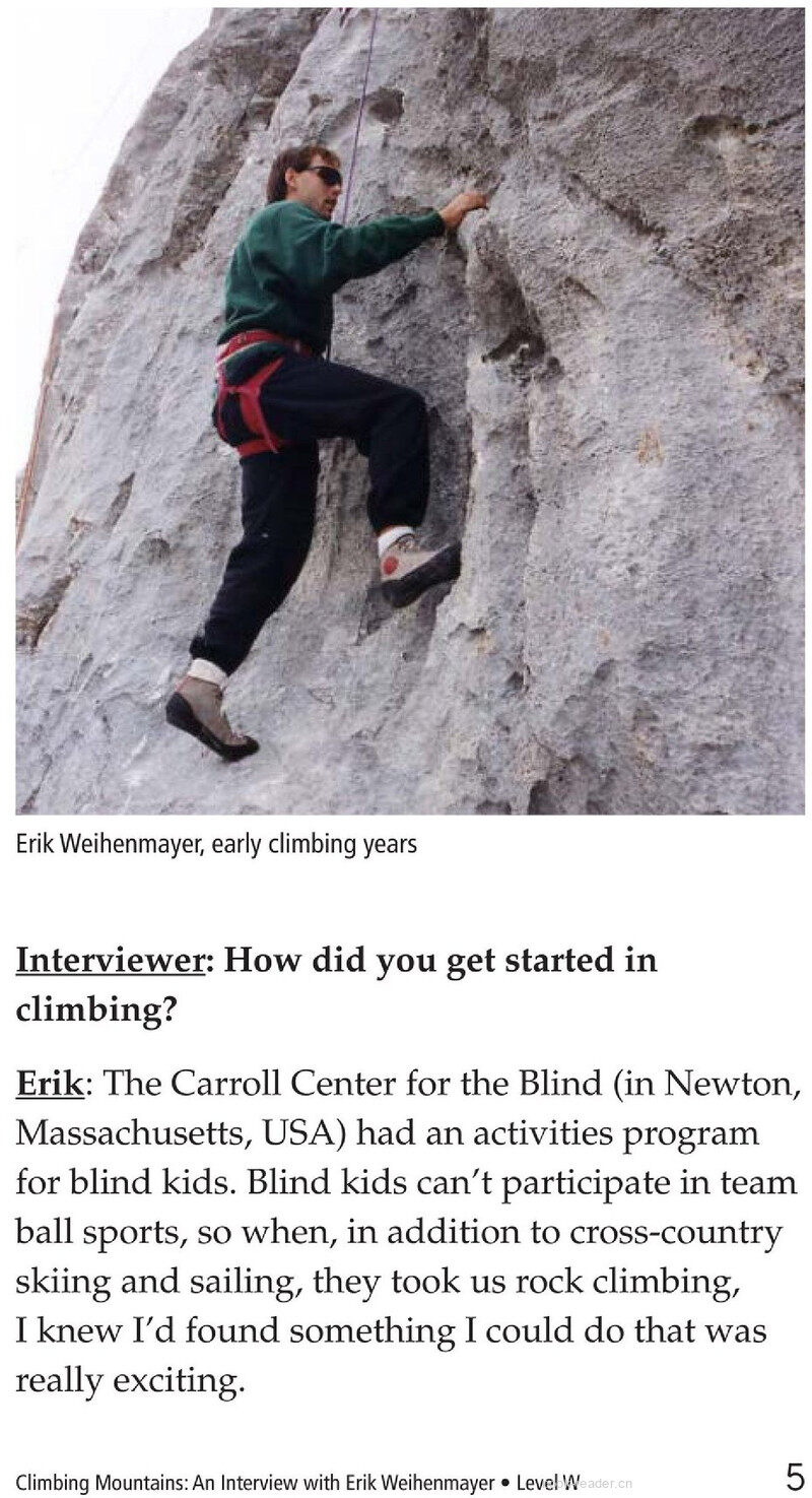Climbing Mountains: An Interview with Erik Weihenmayer绘本故事第5页