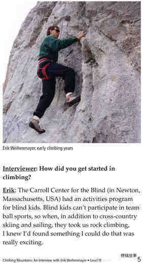Climbing Mountains: An Interview with Erik Weihenmayer绘本故事第5页