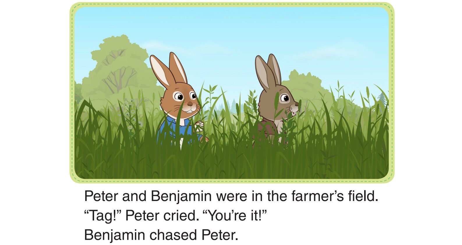 Peter and Benjamin Play Tag 1_In the Field绘本故事第2页