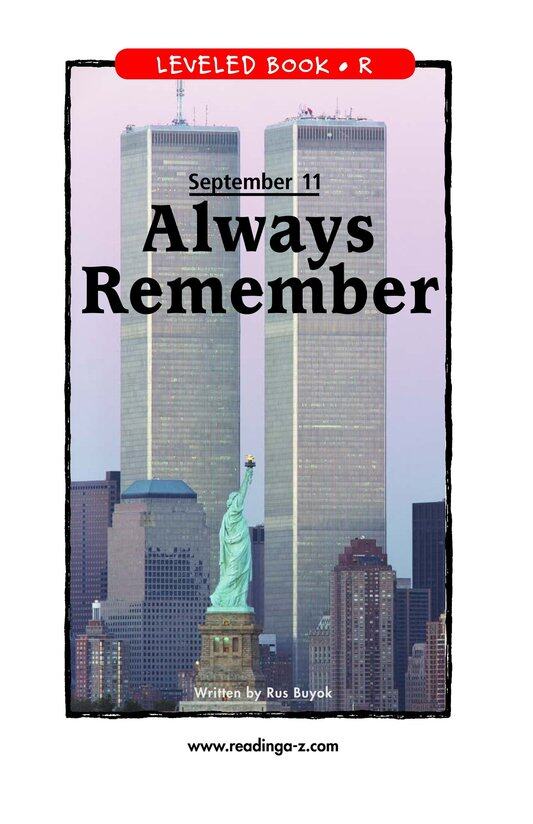 September 11 Always Remember绘本故事第2页