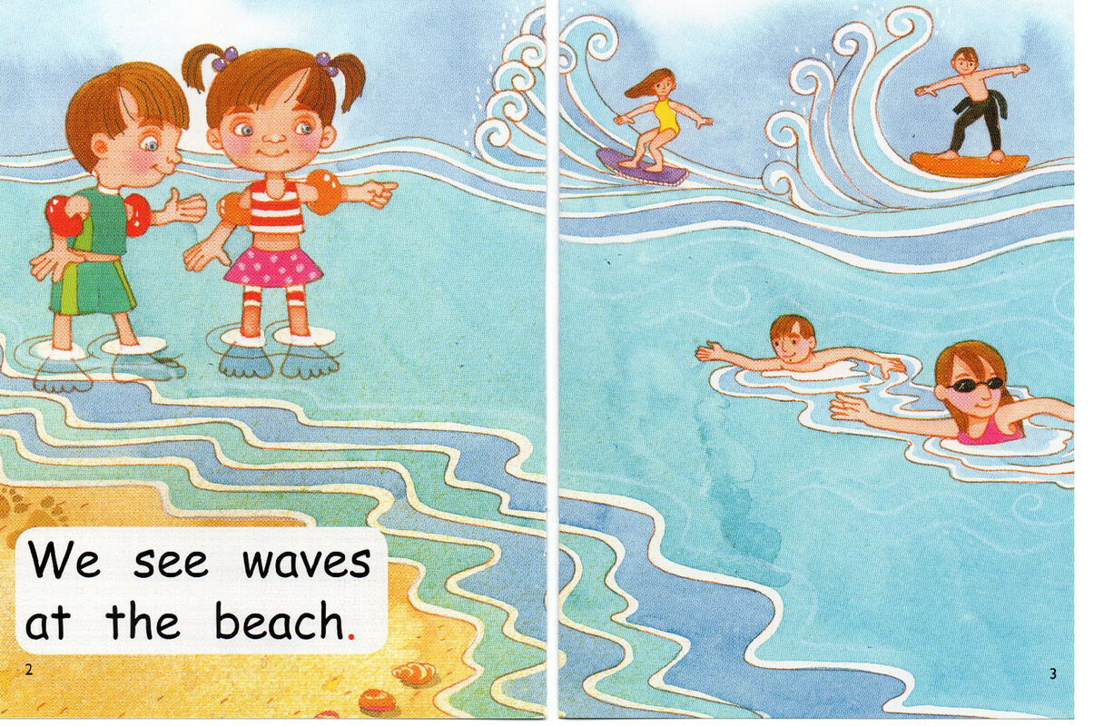 at the beach绘本故事第3页