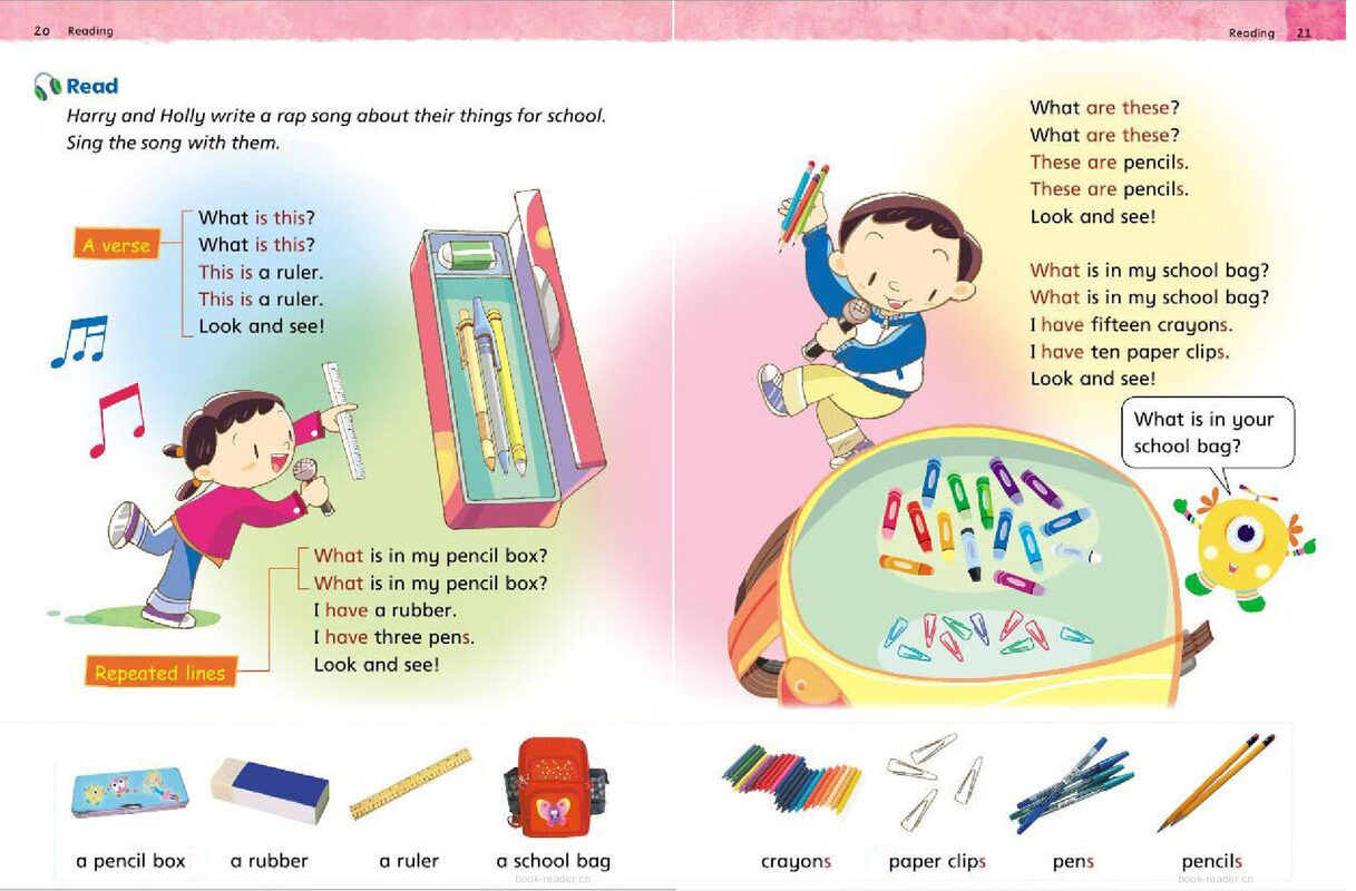 1B Unit 3 My school bag绘本故事第3页