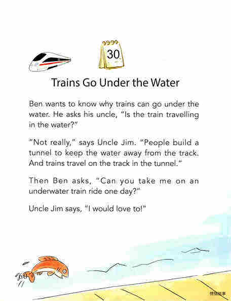 Trains Go Under the Water 绘本故事第2页