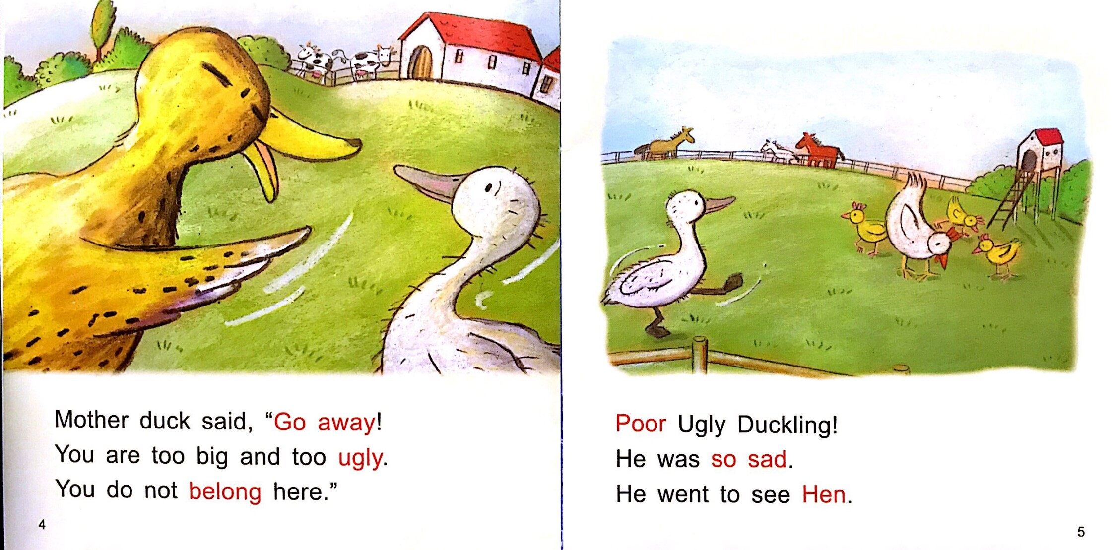 The Ugly Duckling绘本故事第4页