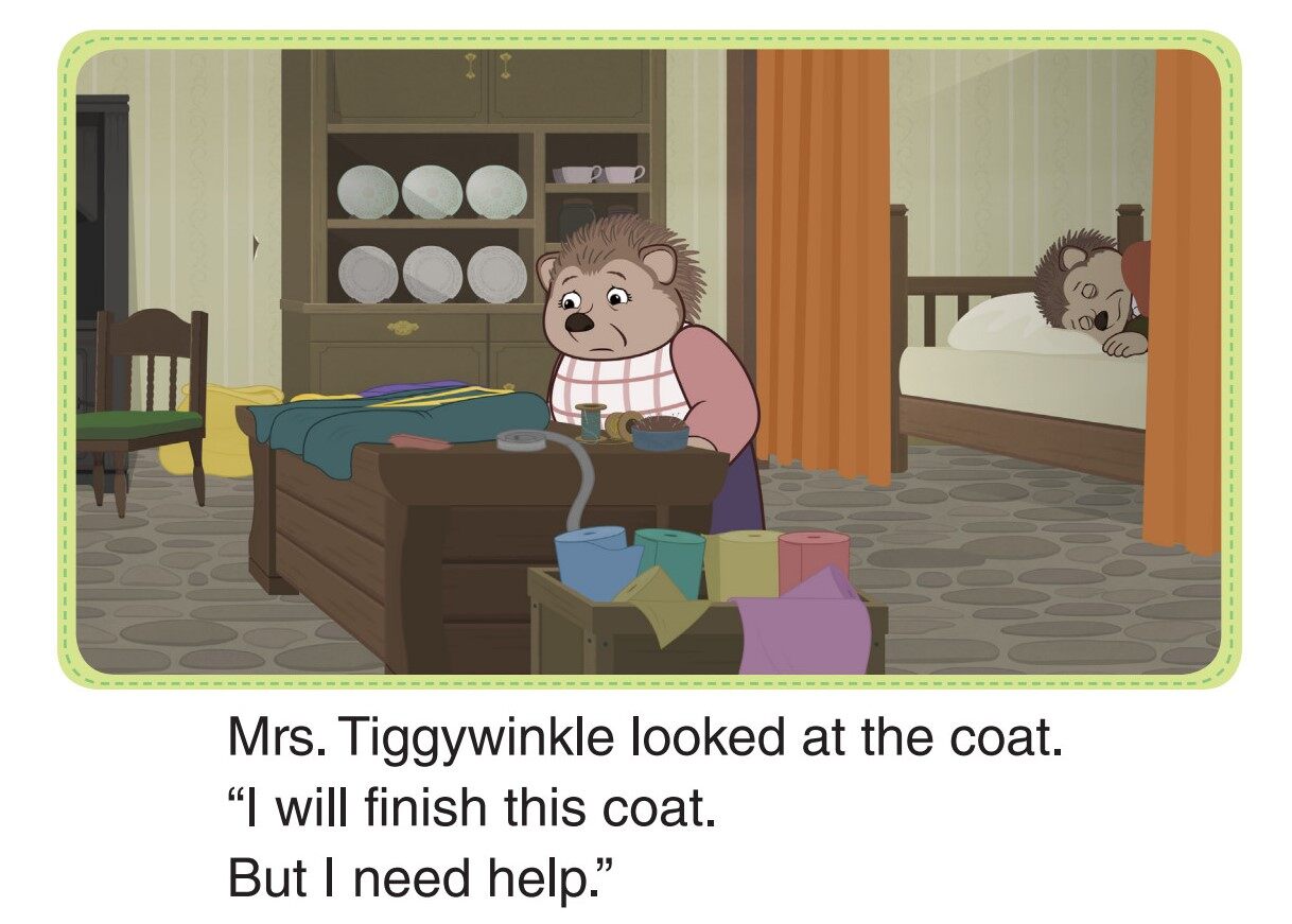 The Bunnies Help the Tailor 3_Mrs. Tiggywinkle Gets Help绘本故事第3页